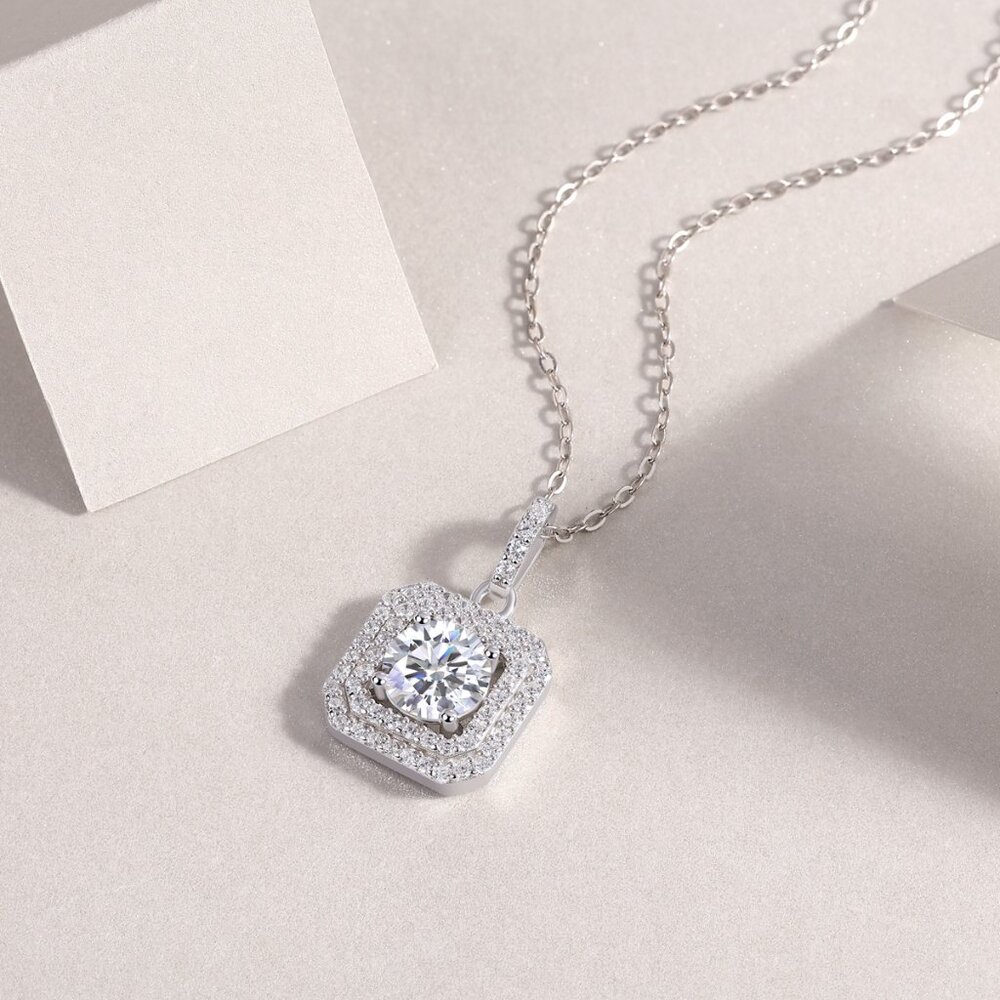 925 sterling silver moissanite necklace